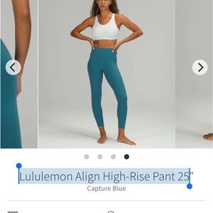 lululemon Align High-Rise Leggings in Capture Blue size 6 great conditions
